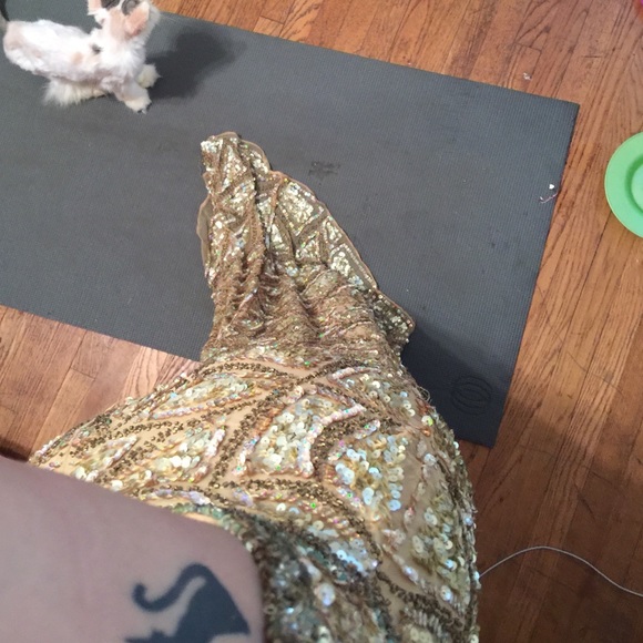 gold sequence prom dress - Picture 4 of 4