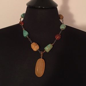 Silpada Amber, turquoise and jasper necklace