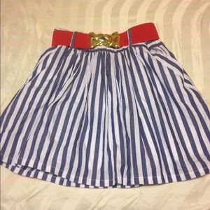 Sailor Stripes Skirt With Red Belt