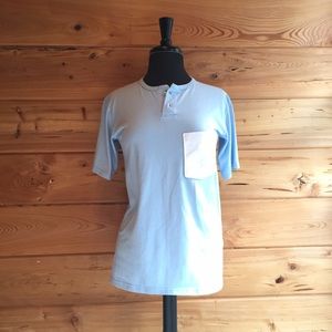 Baby blue patterned pocket shirt