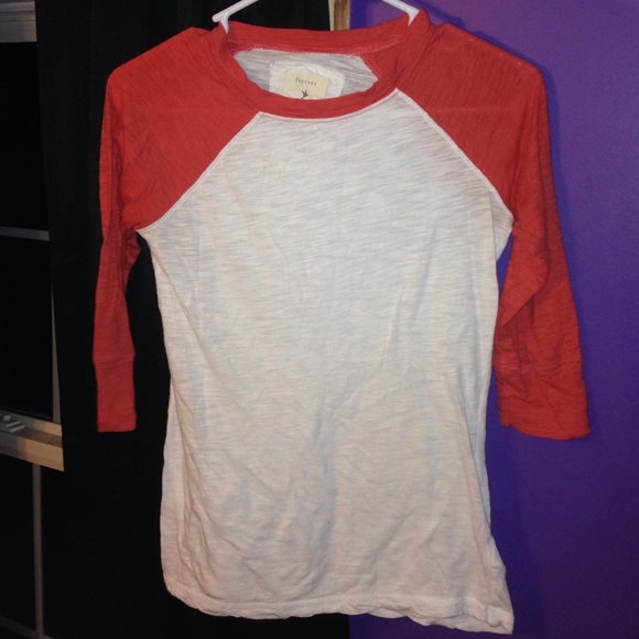 Forever 21 Red Baseball Tee