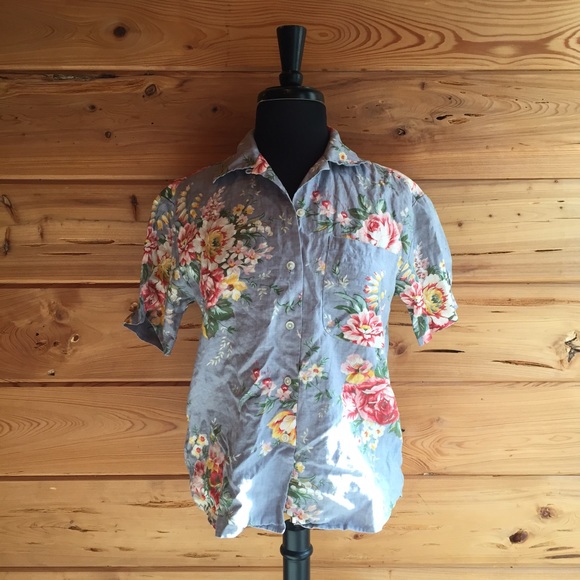 Linen floral Ralph Lauren button down