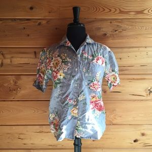 Linen floral Ralph Lauren button down