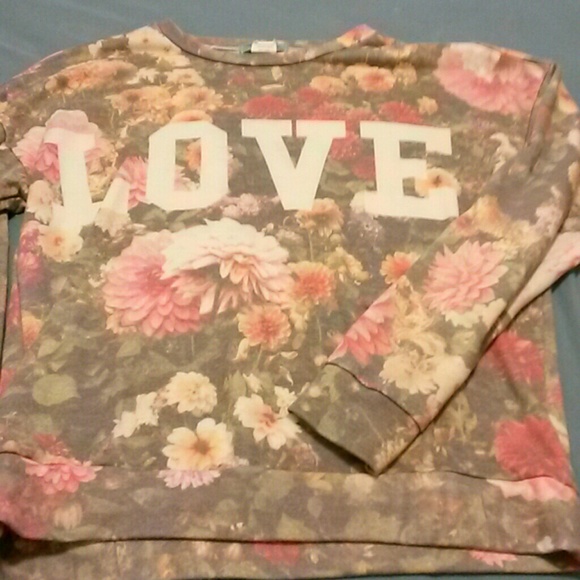 WINTER SALE Floral Love Hate sweatshirt