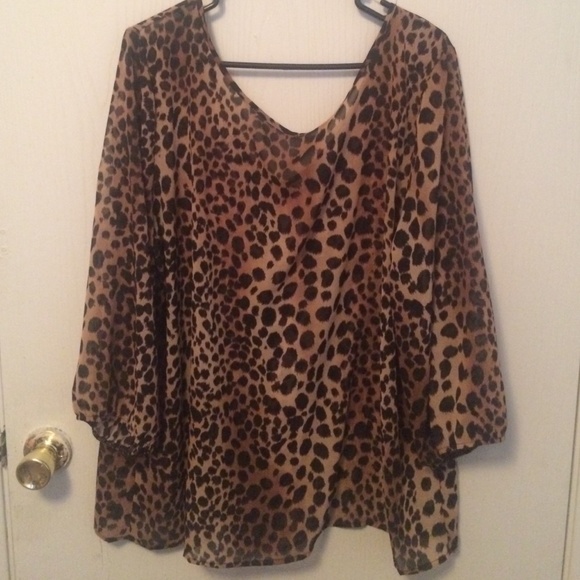 🚫SOLD Leopard Bow Back Top