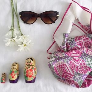 Vintage Pink & Purple Geometric Scarf