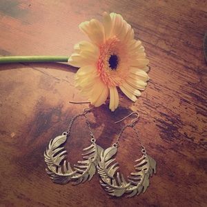 Silver Feather Dangle Earrings