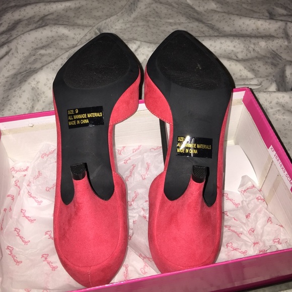 Red raspberry kitten heels - Picture 3 of 4