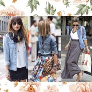 Denim Top + Classic Grey T