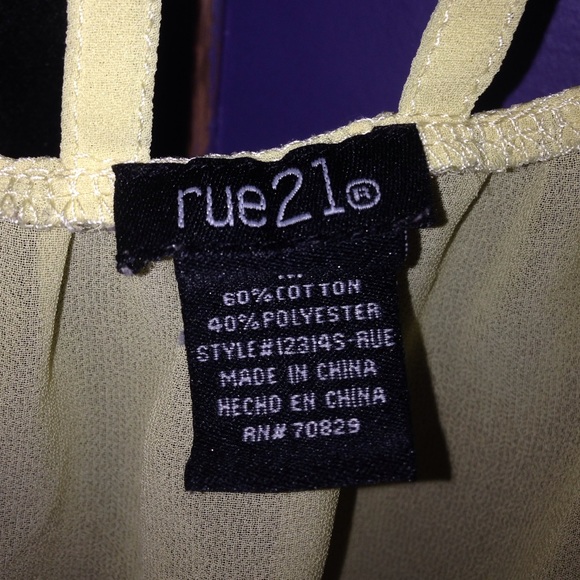 Yellow Rue21 Checkered Top - Picture 2 of 3