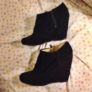 Black Suede Bow Bootie