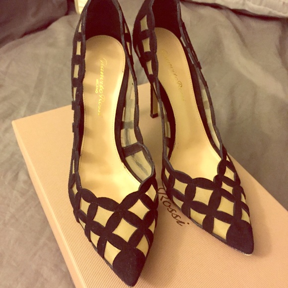 Black/Nude Mesh Pumps from Gianvito Rossi