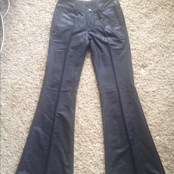 7 For All Mankind Flare black coated denim Sz 26