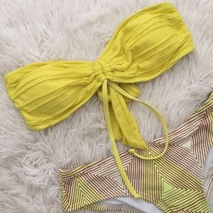 Ella Moss Yellow Bandeau Bikini Top