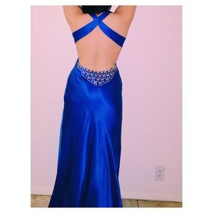 Jovani Royal Blue & Rhinestones Gown