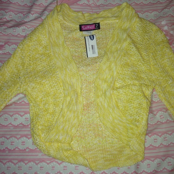 Yellow knitted cardigan