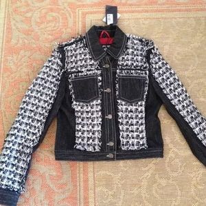 NWT: GF Ferre Gray/White Wool Italian Jacket