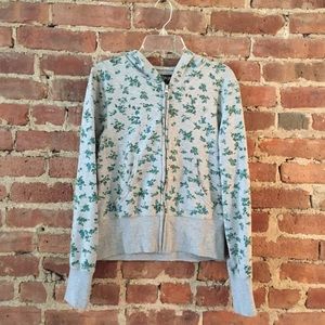 Floral Zip-up Hoodie