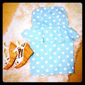 Forever21 Polka Dot Peplum Dress👗