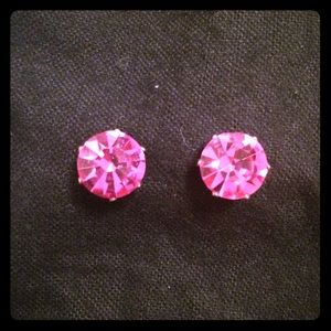 Jojo Loves You Pink Bling Stud Earrings