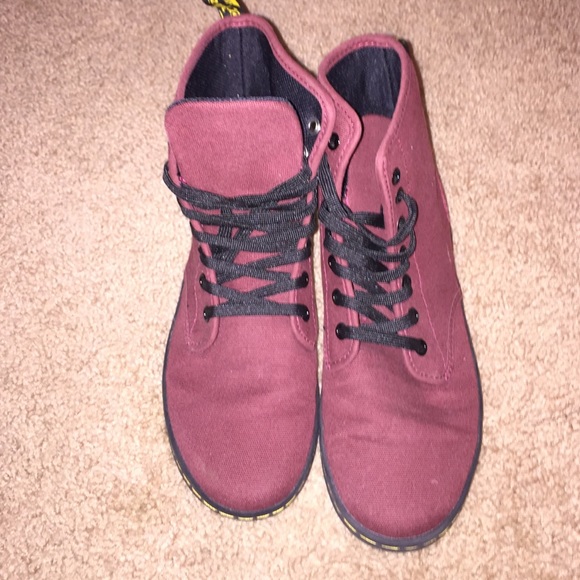 Maroon Dr. Martens Canvas Shoes