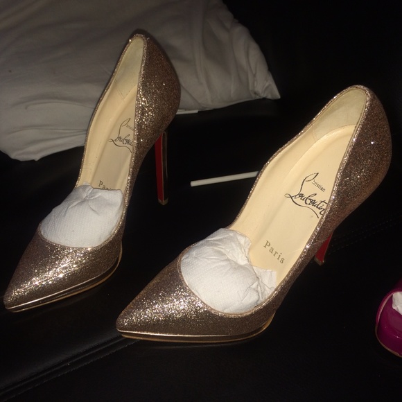 Christian Louboutin Plato Pigalle Gold Heels