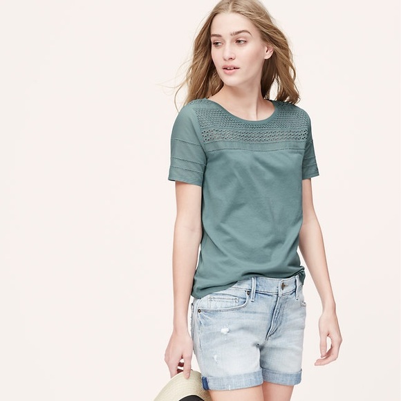 LOFT Tops - Loft eyelet yoke tee