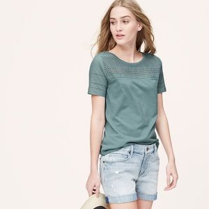 Loft eyelet yoke tee