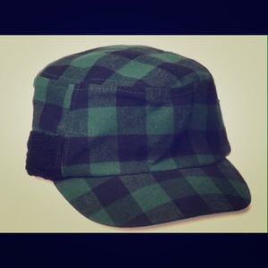 Muk Luks green plaid cap