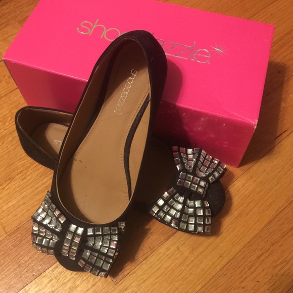 Black Rhinestone Bow Flats 🎀