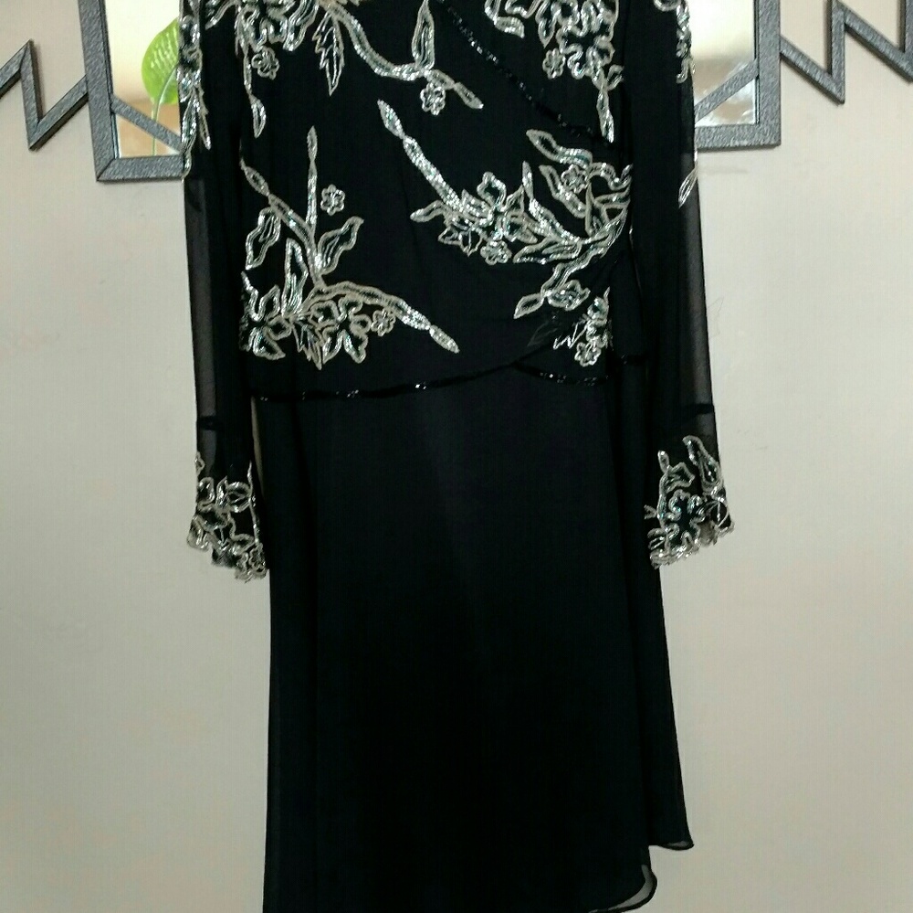 Black beaded formal dress