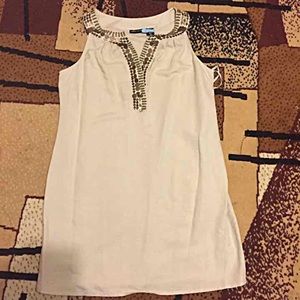 Beautiful beaded neck sleeveless dress