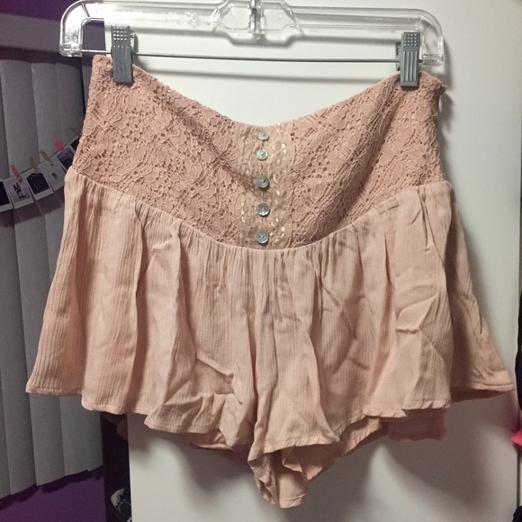 Pink crochet shorts