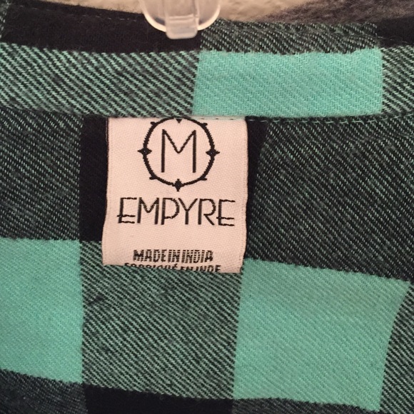 Sold. Empyre plaid flannel with hoodie - Picture 2 of 4