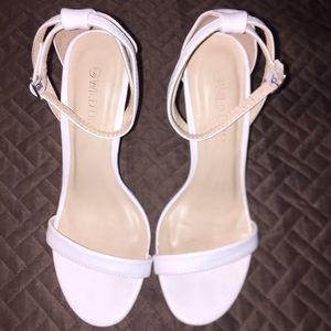 White Ankle Strap Heels
