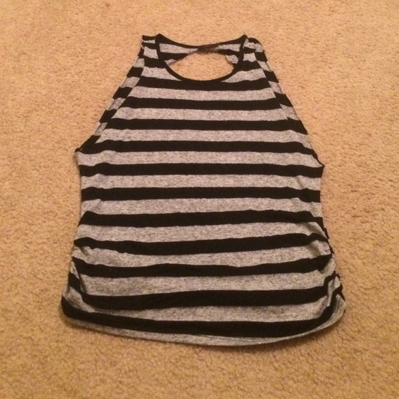 Open back striped shirt