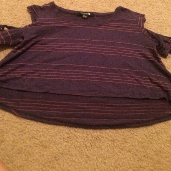 Hi low purple/pink cropped top