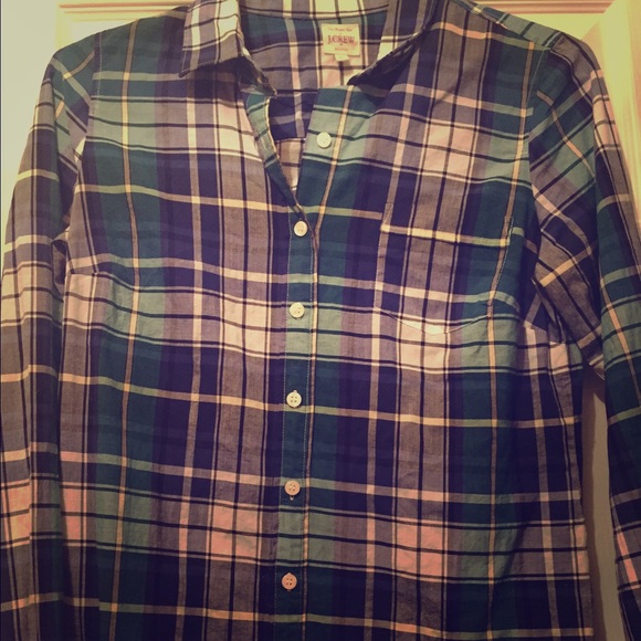 J.Crew Lightweight Plaid Button Down Shirt