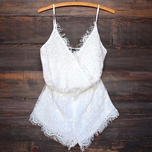 Eyelash lace romper