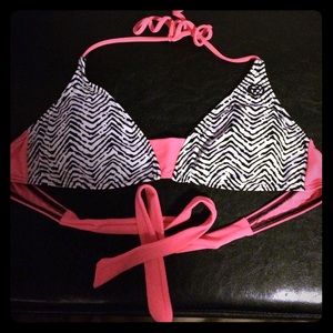 Rip Curl hot pink/zebra kini top