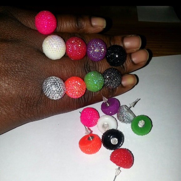 9 Pairs of Sparkling Bubble Earrings
