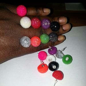 9 Pairs of Sparkling Bubble Earrings