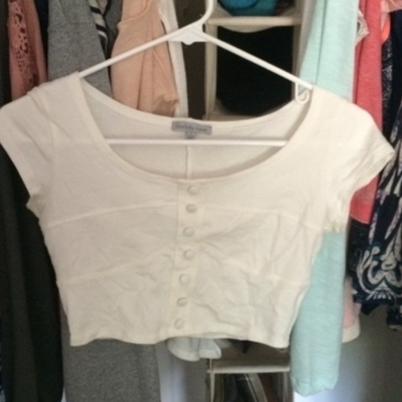 White button crop top