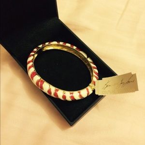 Kenneth jay lane white and red zebra bangle