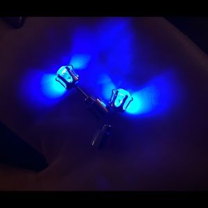 Blue LED earrings! Perfect for raves or festivals