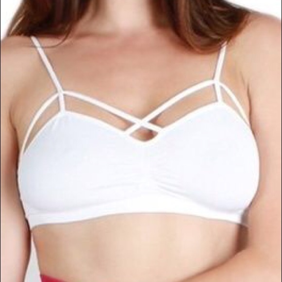 LF Tops - 💥BOGO 1/2 off💥 WHITE CAGED BRALETTE!
