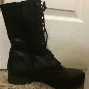 Black combat boots