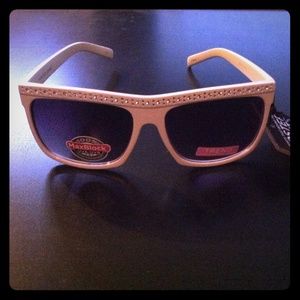 Trendy white sunglasses