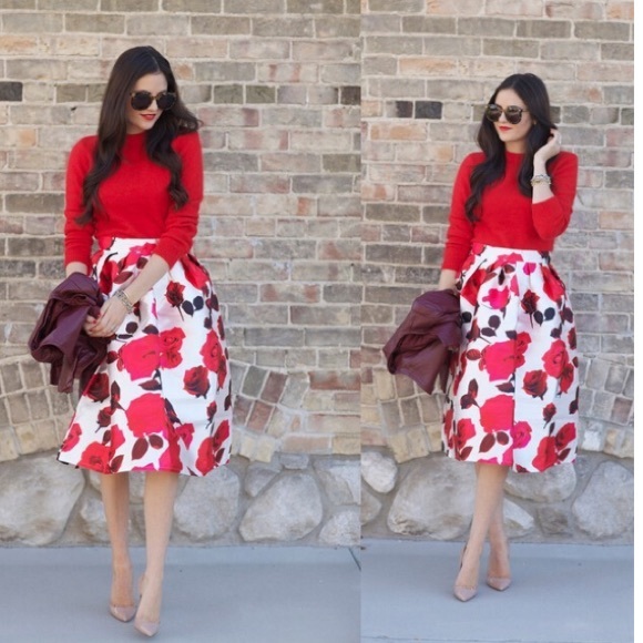 🎀Host Pick 🎀 Floral Vintage Midi Full Skirt