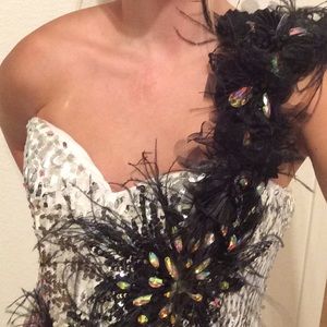 Tony bowls size 12 sequined rhinestones gown